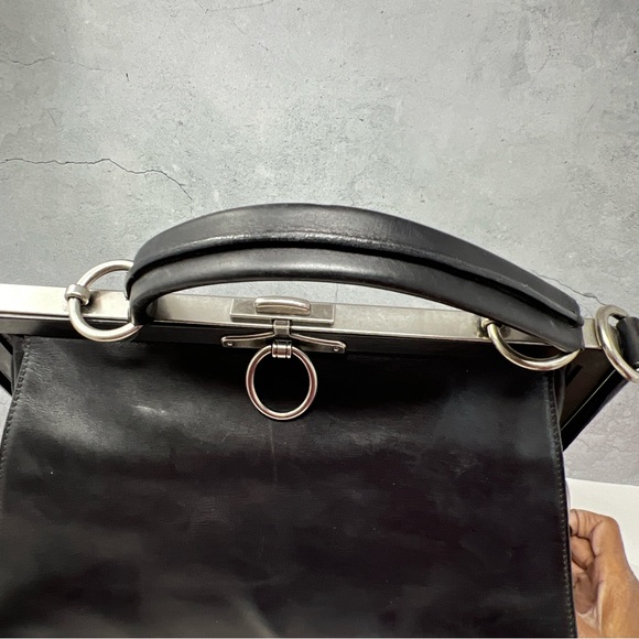 Yves St Laurent Vintage Heavy Calf Leather Top Handle Bag. - Picture 7 of 14